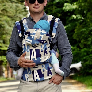 MARCO GEMINI Growing Baby Carrier, Denim Baby Carrier, Mei Tai ajustável, Denim Sling Carrier, Denim Mei Tai Baby Carrier, Presente de chá de bebê