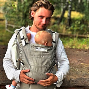 MARCO GEMINI Growing Baby Carrier, Denim Baby Carrier, Mei Tai ajustável, Denim Sling Carrier, Denim Mei Tai Baby Carrier, Presente de chá de bebê