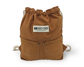 Marco Gemini Drawstring Recycled Denim Backpack