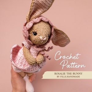 Schema uncinetto PDF / Rosalie il CONIGLIETTO / Peluche amigurumi con vestiti rimovibili / Giocattolo fatto a mano per bambini / Peluche fai da te / Fille.handmade