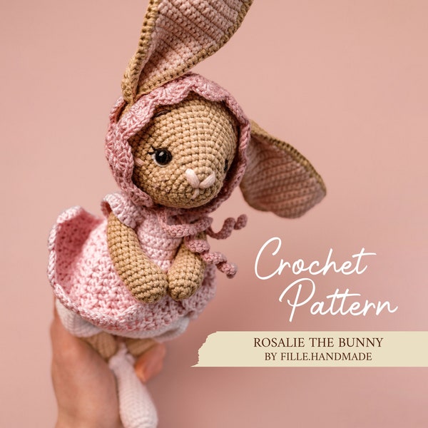 PATRÓN / Inglés / Polski / Rosalía la Conejita por FILLE.handmade / Amigurumi, Patrón de Ganchillo / Archivo PDF /