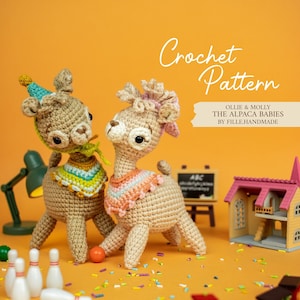 PATTERN | Mini ALPACA Babies  | Plushie with Removable Accessories | Stuffed Llama Alpaca | PDF Amigurumi Crochet Pattern |