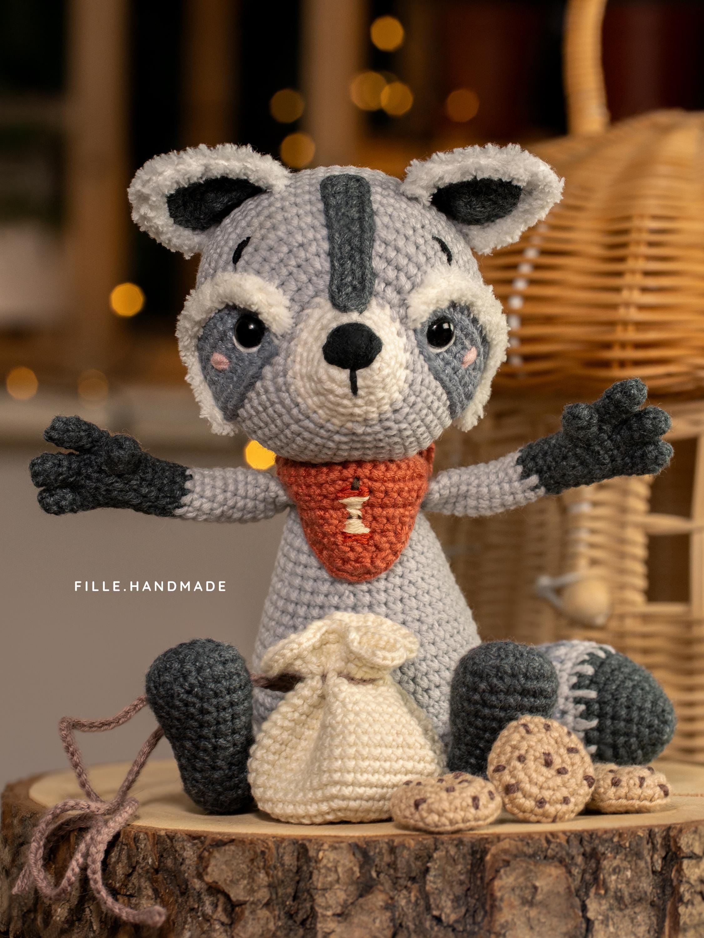 Amigurumi Crochet PATTERN PDF | Archie the RACCOON | Plushie Raccoon ...
