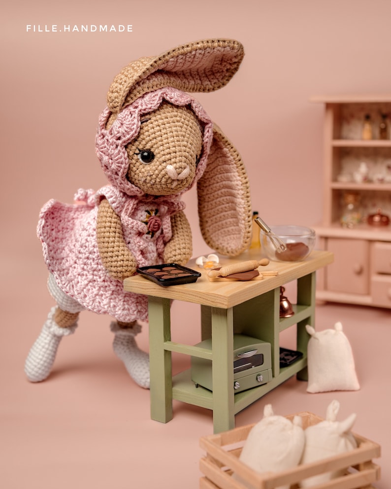 WZÓR Angielski Polski Króliczek Rosalie autorstwa FILLE.ręcznie robione Amigurumi, wzór szydełkowy Plik PDF zdjęcie 3