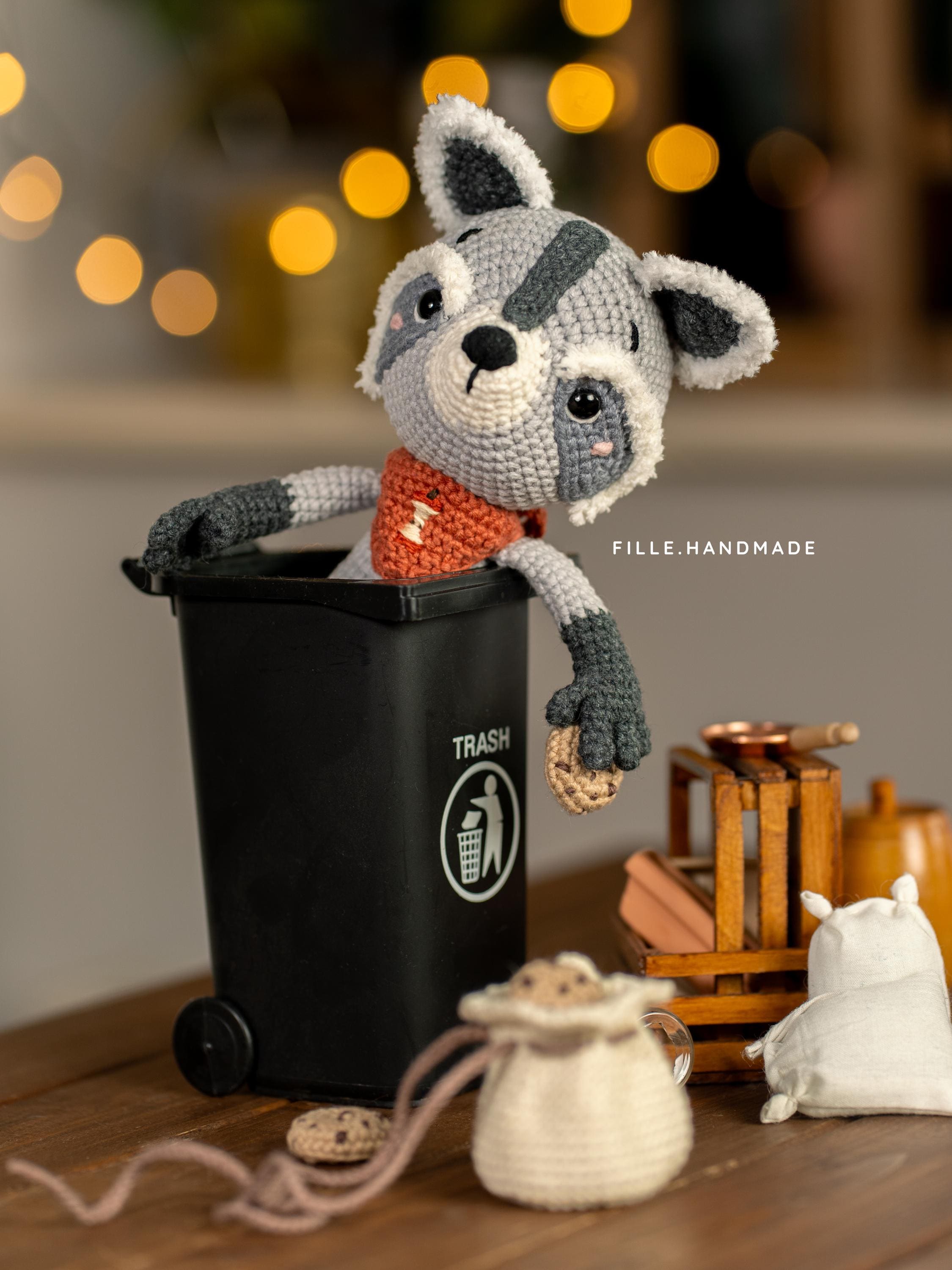 Amigurumi Crochet PATTERN PDF | Archie the RACCOON | Plushie Raccoon ...