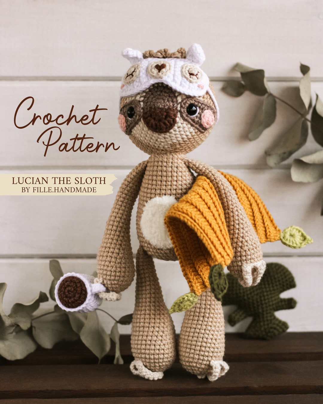 Schema uncinetto PDF Lucian il bradipo Peluche amigurumi