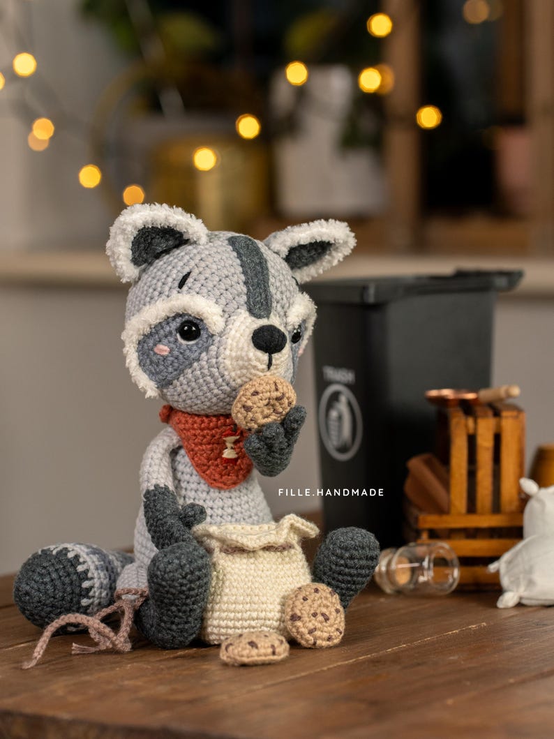Amigurumi Crochet PATTERN PDF | Archie the RACCOON | Plushie Raccoon ...