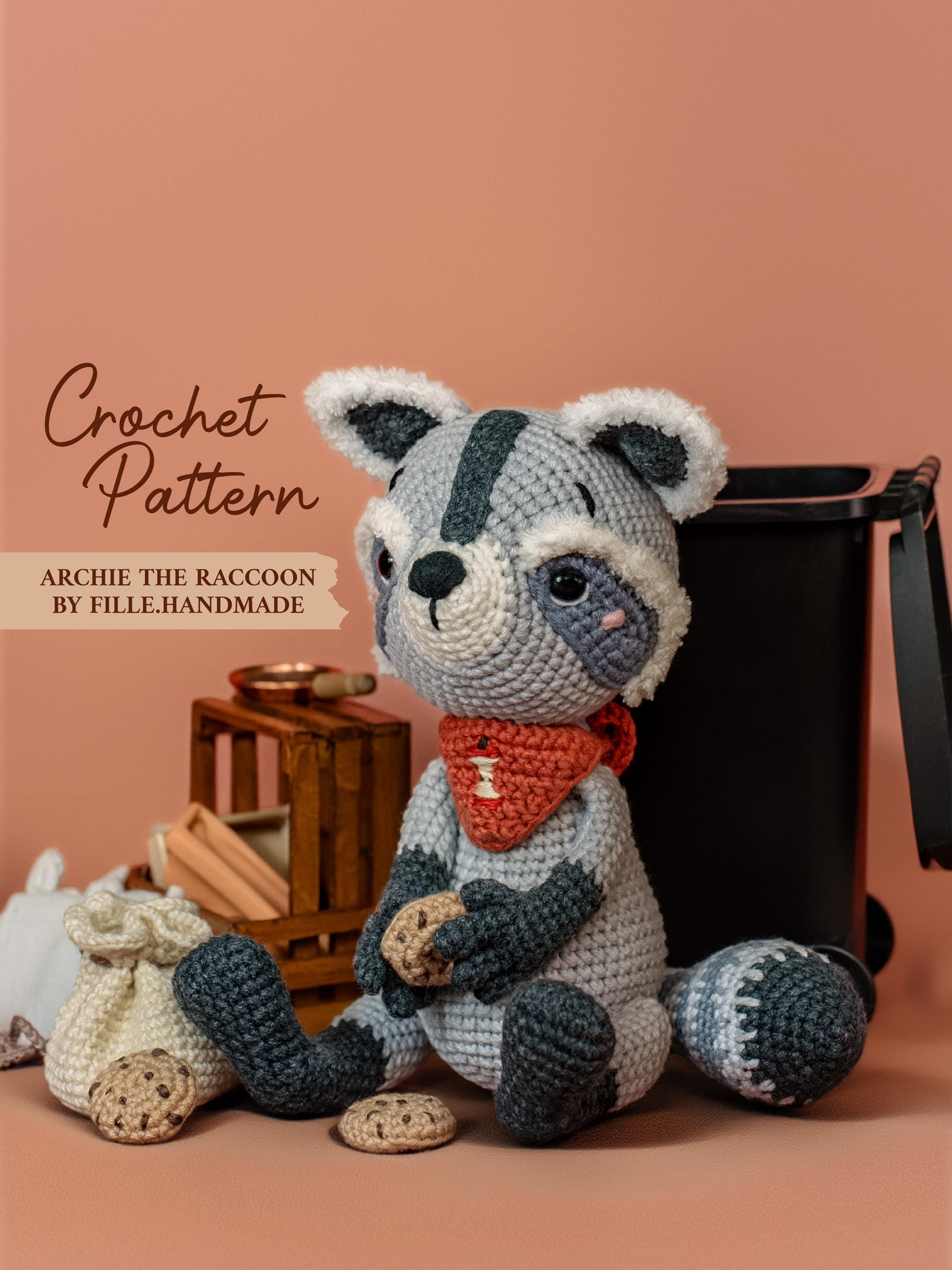 Amigurumi Crochet PATTERN PDF | Archie the RACCOON | Plushie Raccoon ...