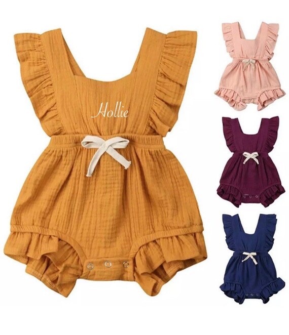 baby girl frilly romper