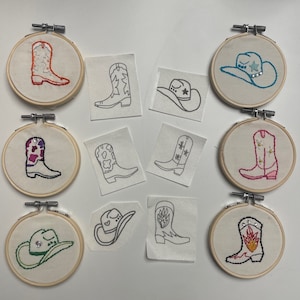 Western hand embroidery pattern, peel and stick embroidery paper, trendy embroidery design for clothes