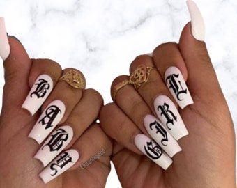 Old English Nails Etsy
