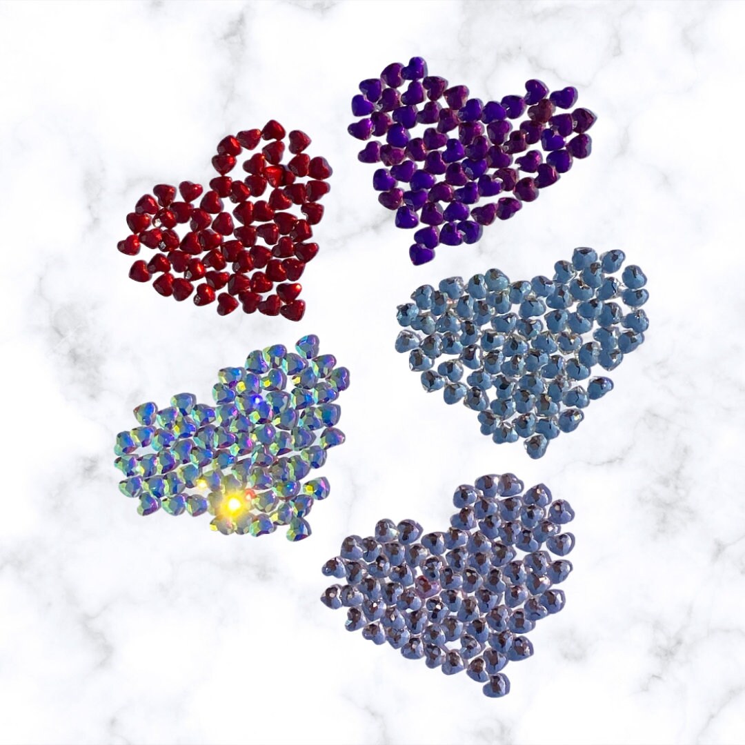 Heart Crystals for Crafts Heart Charms Sparkling Gems Etsy