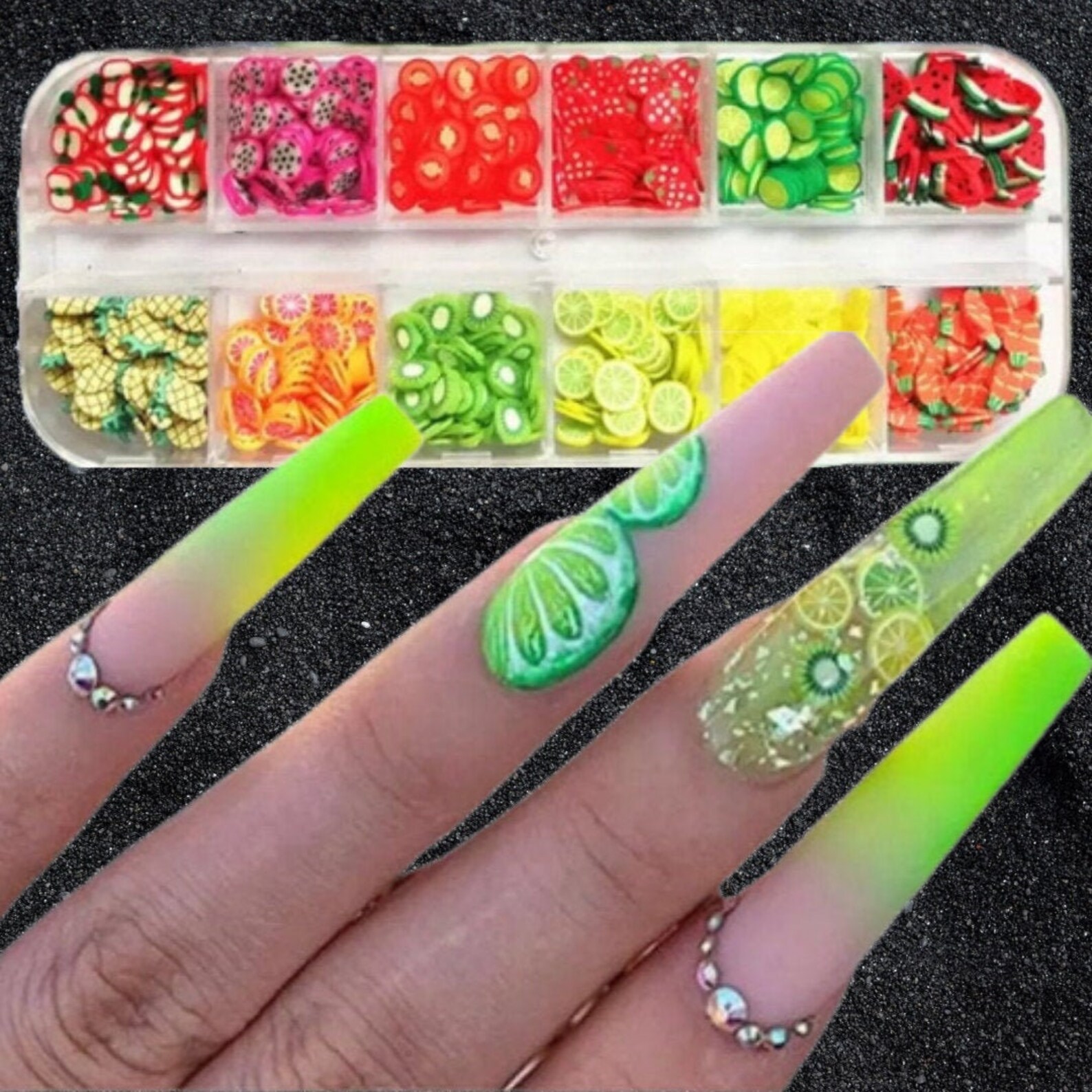 Fruit Nail Charms Fruit Nail Art Nail Art Fruity Lip Etsy