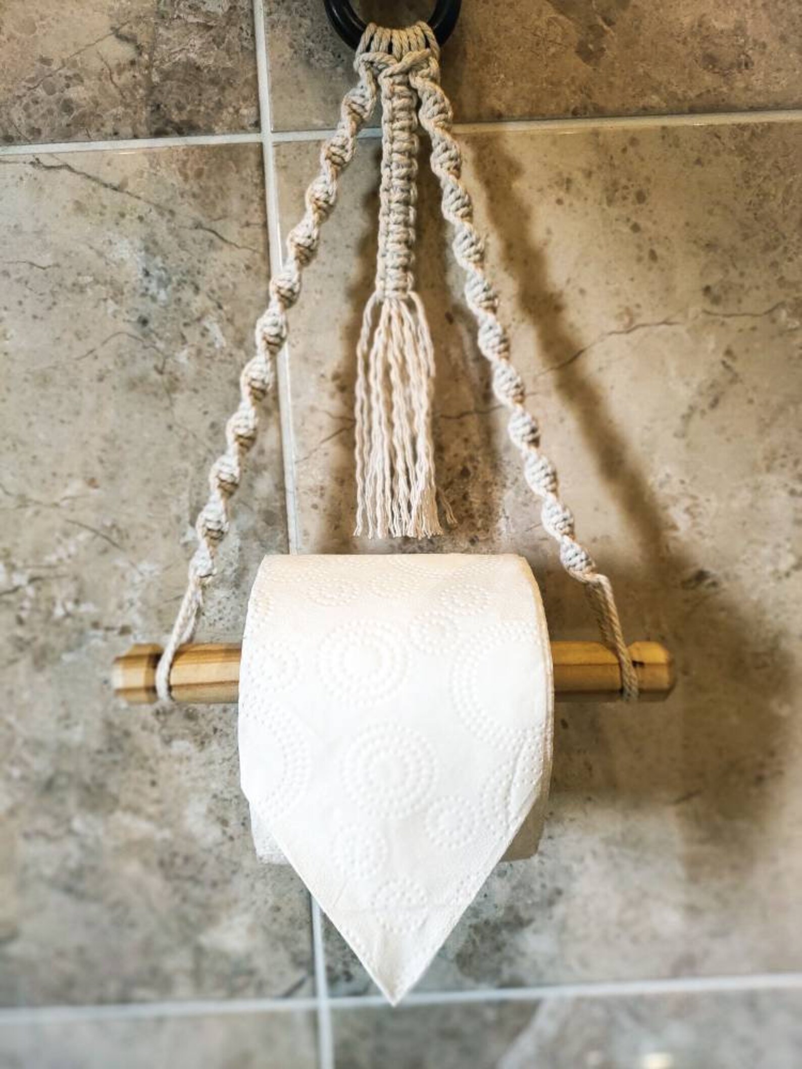 Macrame toilet paper holder. Boho decor for your bathroom. Etsy