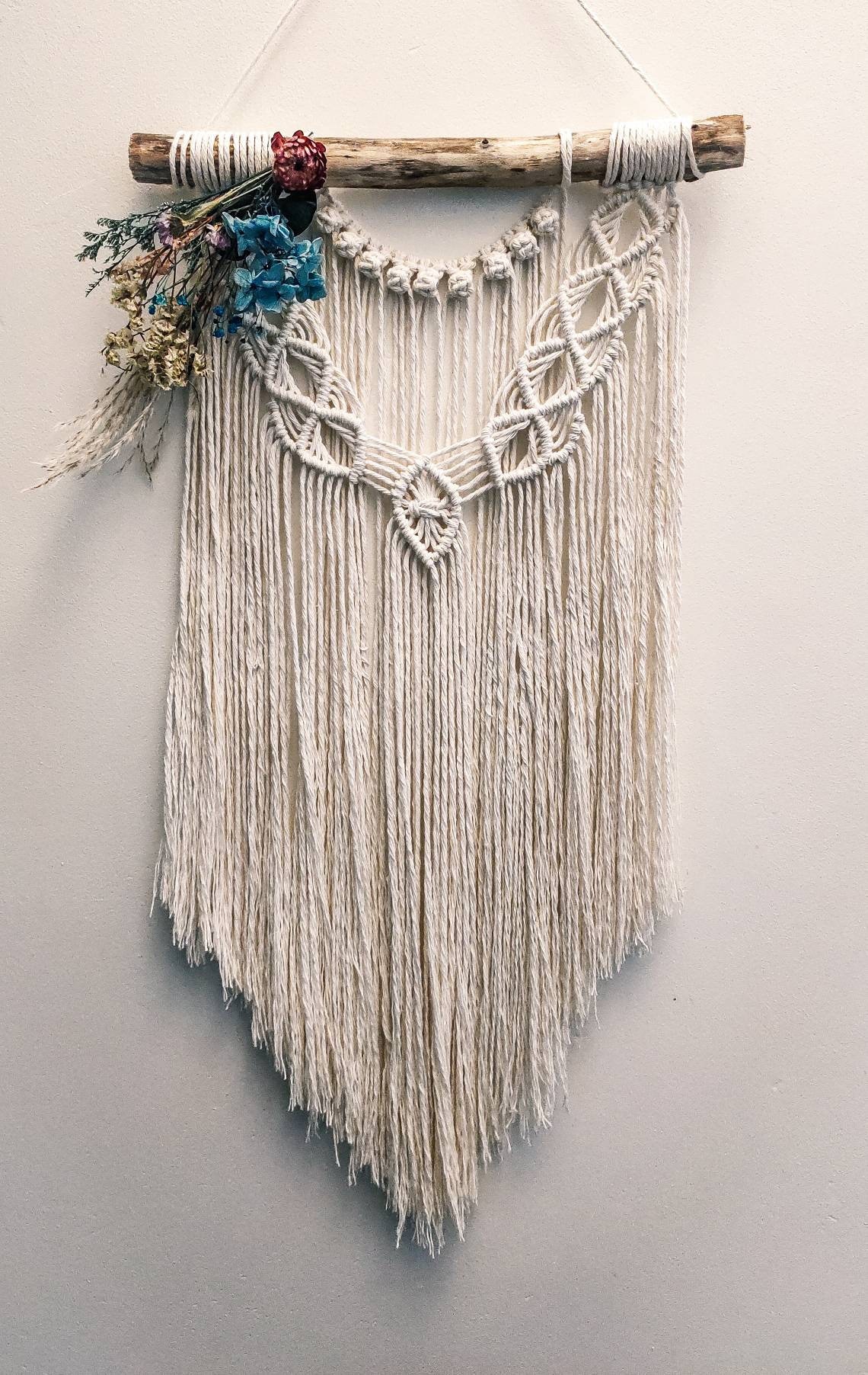 Bohemian wall hanging decorated with dried flowers Etsy