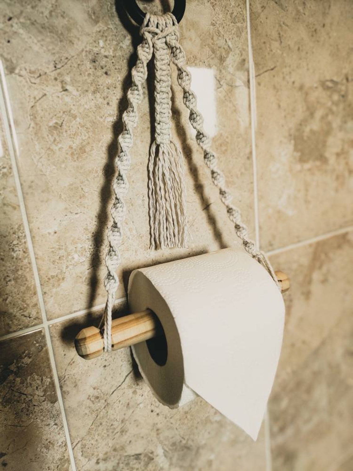 Macrame toilet paper holder. Boho decor for your bathroom. Etsy