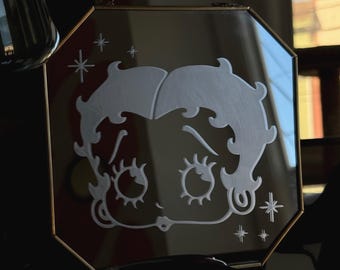 Betty Boop Mirror (Hand-engraved)