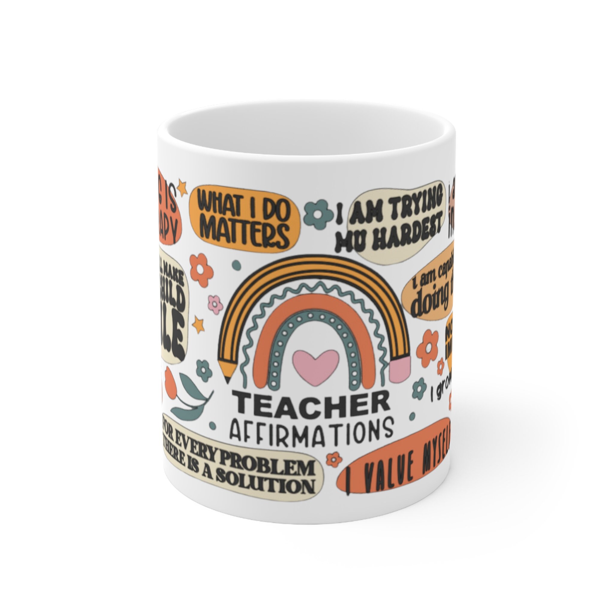 Shop4ever In My Teacher Era Retro Floral Ceramic Coffee Mug Tea Cup 11 Oz Teacher S Appreciation Gift White