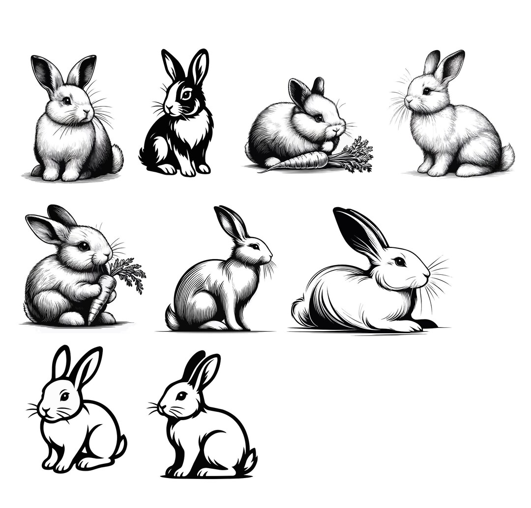 Rabbits SVG Bundle - Etsy