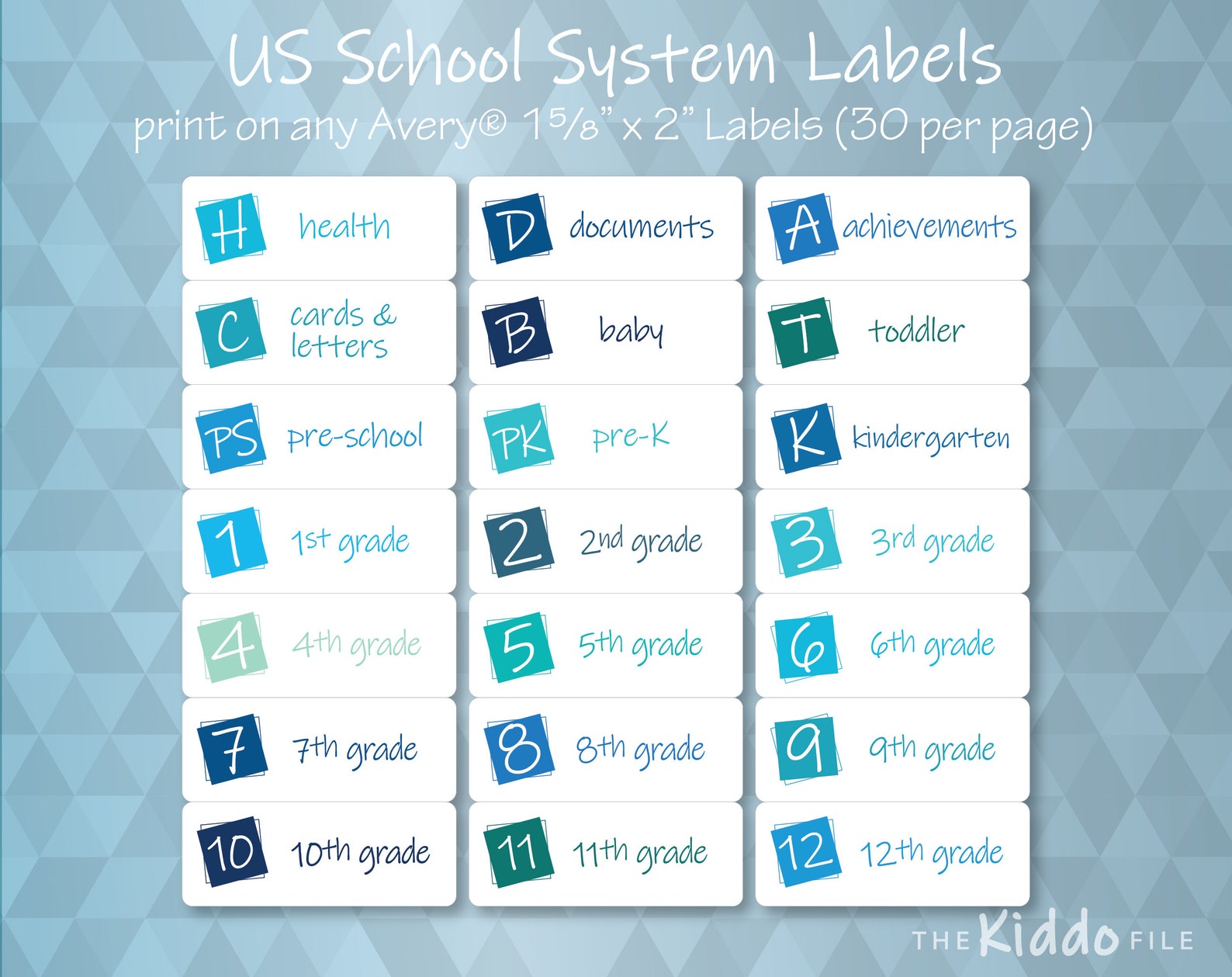 School Years Folder Labels for Filing Kids Keepsakes Etsy UK