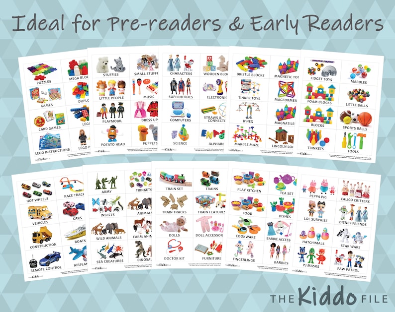 Kids Playroom Labels for Organising Toys Printable Digital - Etsy