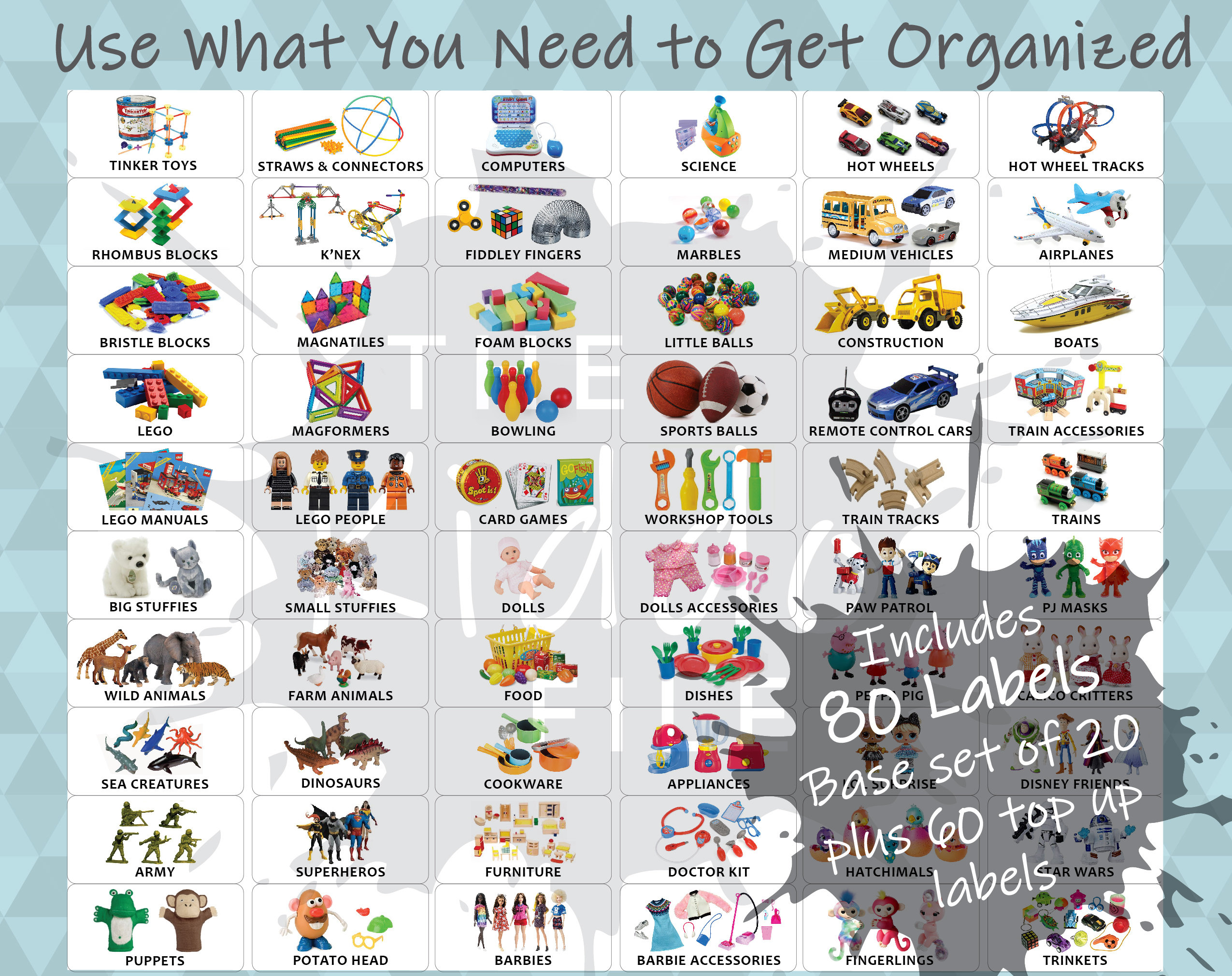 Kids Playroom Labels for Organising Toys Printable Digital | Etsy