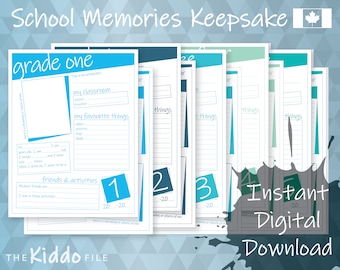 KANADISCHE Jährliche Schulerinnerungen Druckbare Andenken Datei Ordner Einfügen Seiten Memory Album - The Blues