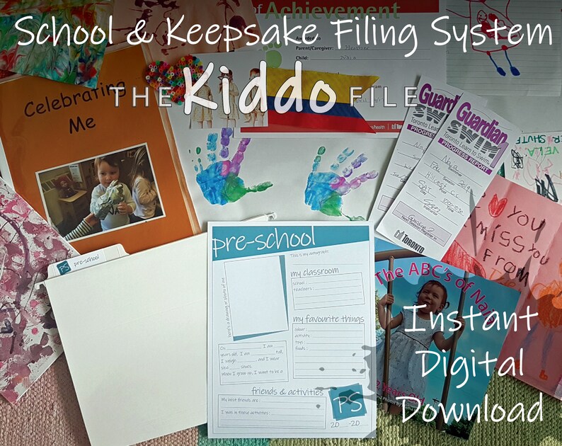 Canadian School Memory Box Printable Keepsake File Folder Insert Pages ...