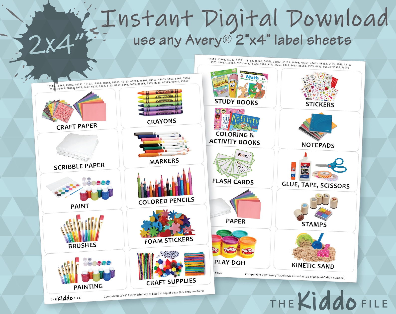 Printable Kids Arts & Crafts Labels for Organizing Digital Etsy Canada