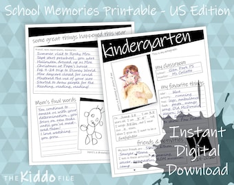 Schulerinnerungen ausdrucken - Erinnerungsdatei Ordnereinlage (US Version) (PDF)