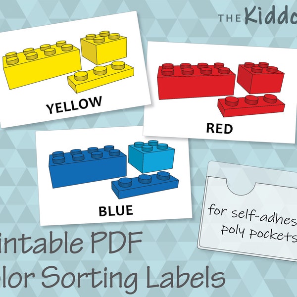 Building Brick Labels to Sort, Organize and Store - Set of 20 Labels with Pictures - Digital Download