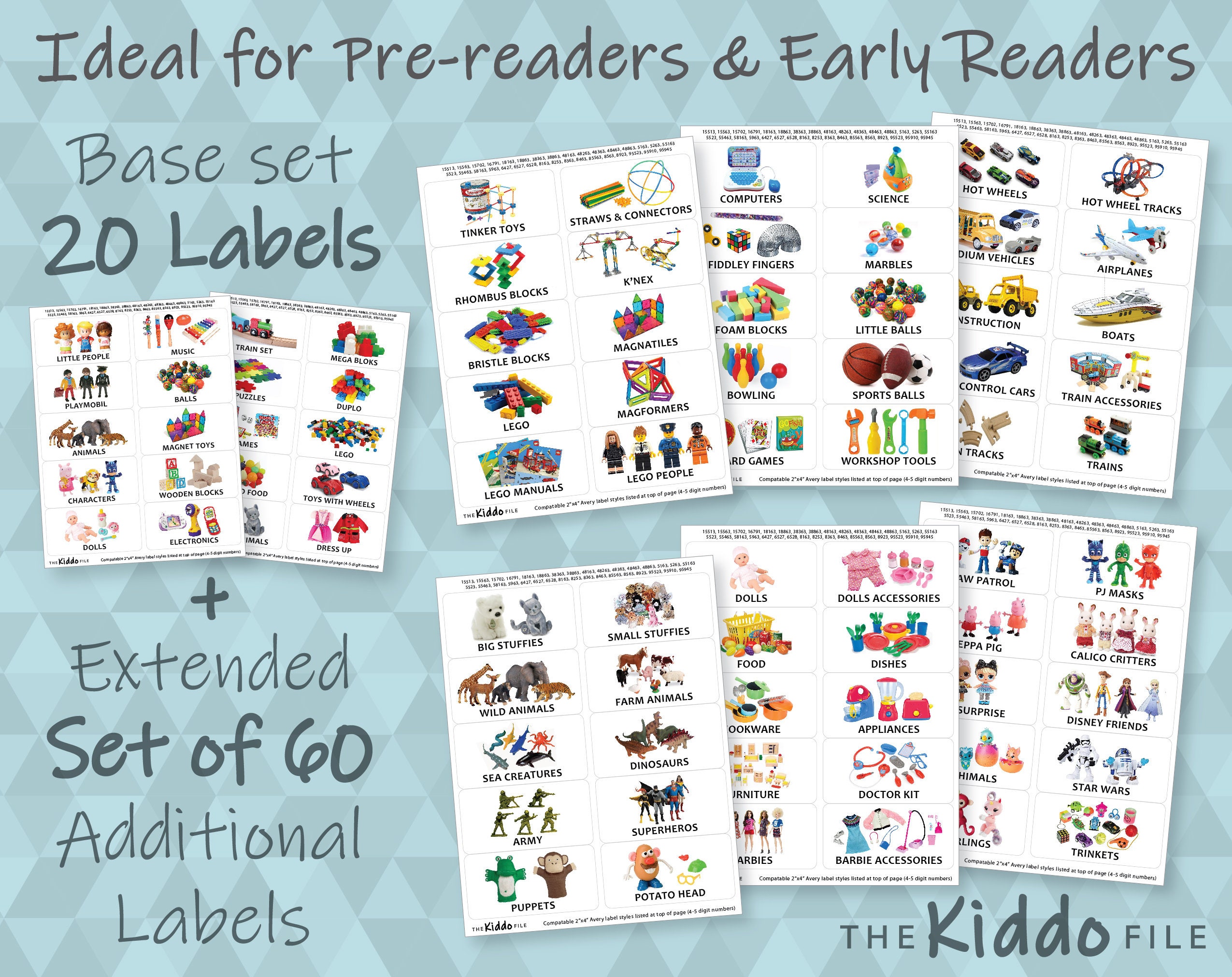 Kids Playroom Labels for Organising Toys Printable Digital | Etsy