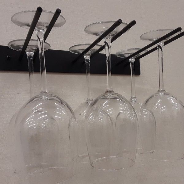 Metal Wine Glass Rack, will holds 6 large glasses, wall mounted