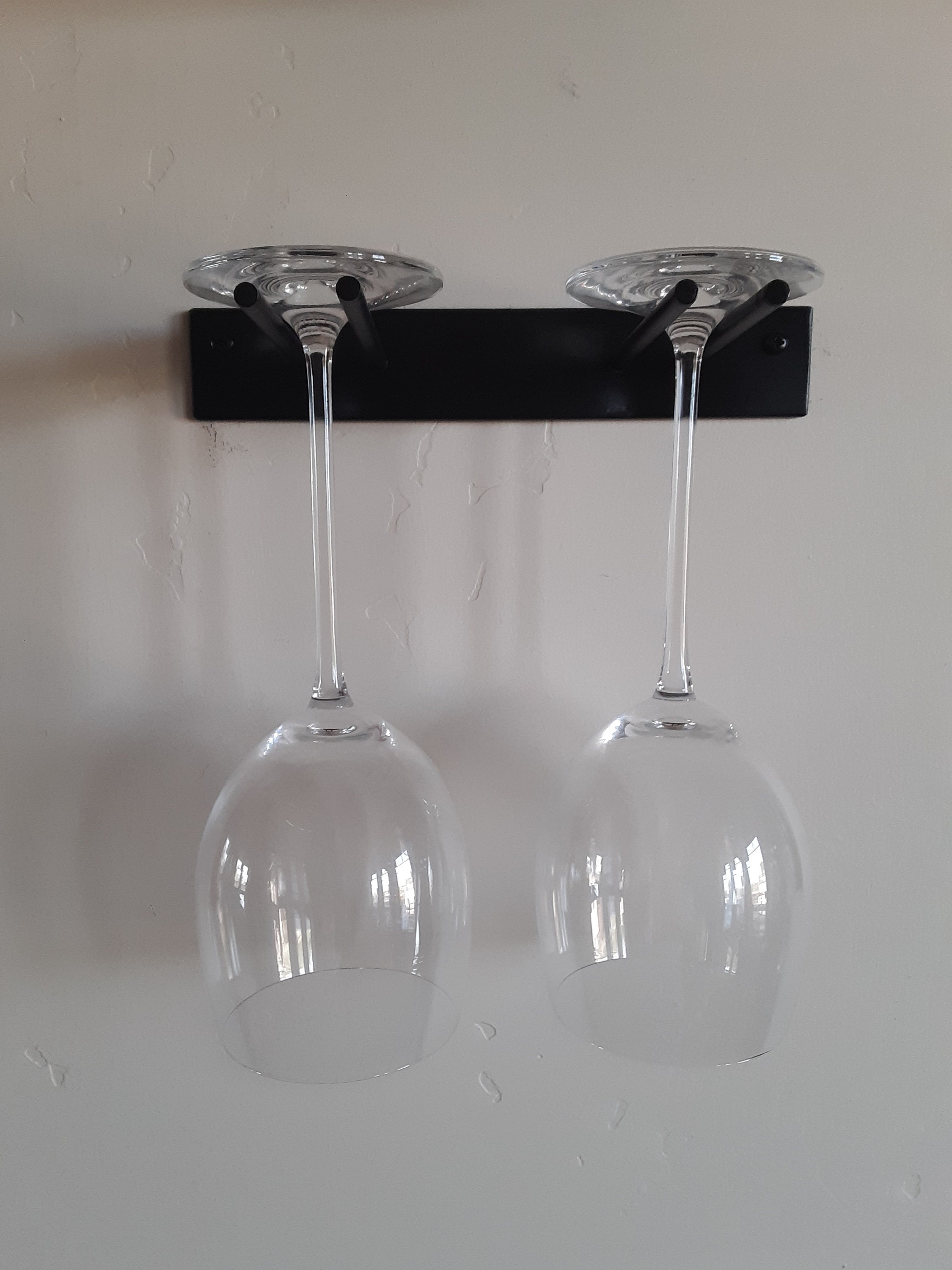 Black Metal Wine Glass holder holds two wine or champagne Etsy