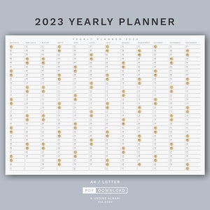 Minimalist Yearly Planner 2023 · A3, A4, A5 & Letter · Cute A3 Calendar Bundle