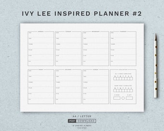 Ivy Lee Method Worksheet · Ivy Lee-inspired productivity planner · A4 & Letter · Printable PDF