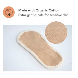 Organic Cotton Reusable Panty Liners, Postpartum Pads, Floral Print (3 Count) image 3