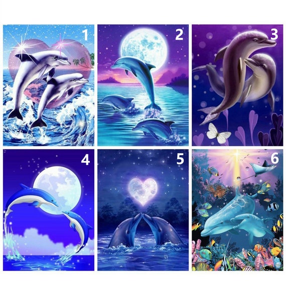 5d Full Square Diamond Painting Diy Dolphin Kits For Adults