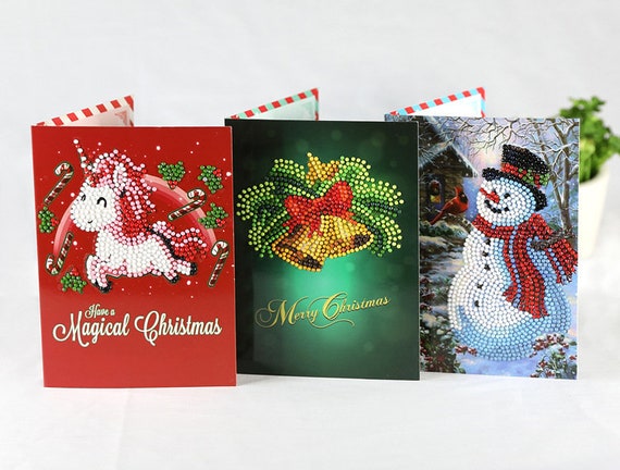 5D Diamond Painting Christmas Cards DIY Special Shaped Diamond Painting  Embroidery Christmas Card Kids Gift 