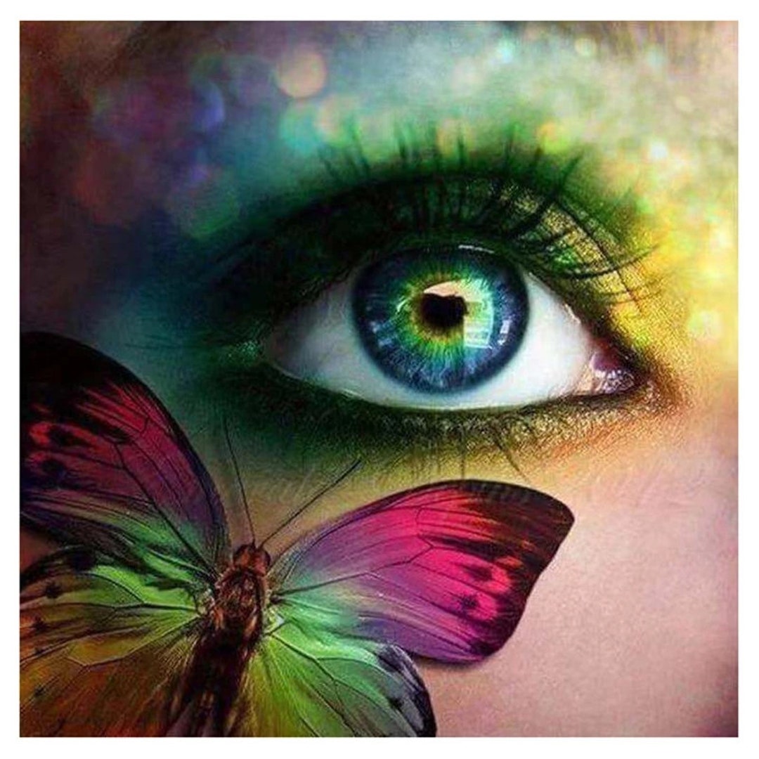 5d Diy Diamond Painting Butterfly and Eyes Cross Stitch - Etsy 5d Diy Diamond Painting Butterfly and Eyes Cross Stitch - Etsy