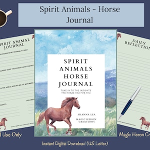 ESPÍRITU ANIMAL Caballo, Significados del Tótem Guía Animal, Compañero Espiritual, Compañerismo Espiritual, Tarjetas y Indicaciones de Diario Imprimibles