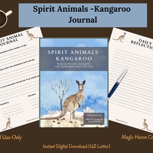 GEIST TIER KÄNGURU, Tierführer Totem Bedeutungen, Geist Begleiter, Geist Begleiter, druckbare Journal Prompts und Karten