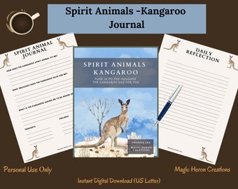 SPIRIT ANIMAL KANGAROO, Animal Guide Totem Meanings, Spirit Companion, Spirit Companionship, Printable Journal Prompts and Cards
