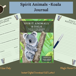 SPIRIT ANIMAL KOALA, Significati del totem guida animale, Compagno spirituale, Compagnia spirituale, Suggerimenti e carte del diario stampabile