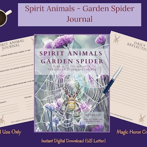 SPIRIT ANIMAL Ragno da giardino, Significati del totem guida animale, Compagno spirituale, Compagnia spirituale, Suggerimenti e carte del diario stampabile