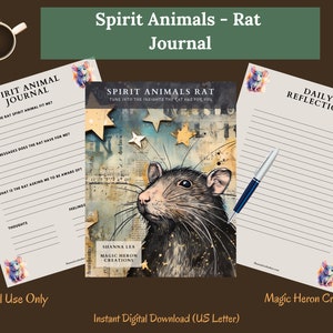 GEIST TIER RATTE, Tierführer Totem Bedeutungen, Geist Begleiter, Geist Begleitung, Printable Journal Prompts und Karten
