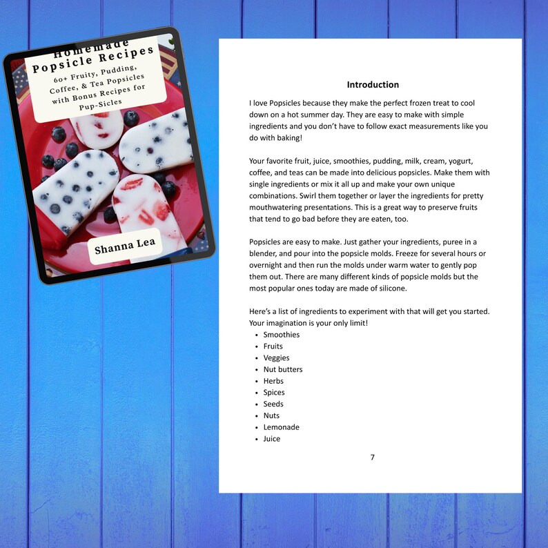 Recetas caseras de paletas heladas: Más de 60 paletas de frutas, pudín, café y té, con paletas especiales para perros / Descarga digital / Libro de cocina imprimible en PDF imagen 2