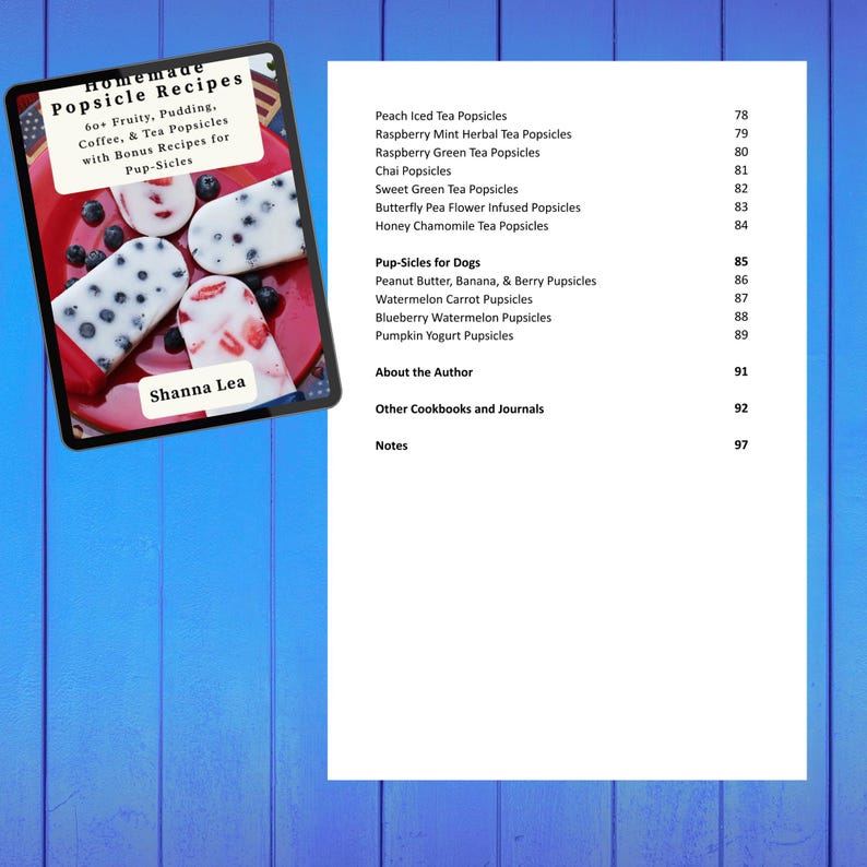 Recetas caseras de paletas heladas: Más de 60 paletas de frutas, pudín, café y té, con paletas especiales para perros / Descarga digital / Libro de cocina imprimible en PDF imagen 6