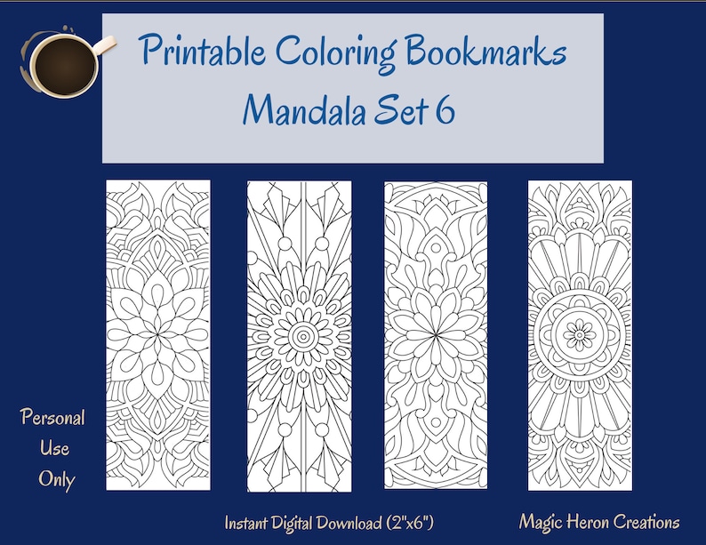 Mandala Color Your Own Bookmarks, Mandala Bookmark, Bookmark Meditation