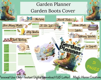 Printable Garden Planner Bundle, Garden Journal, Homestead Garden, Plant Profile, Seed Starting, Planting Guide, Garden Layout, Organizer